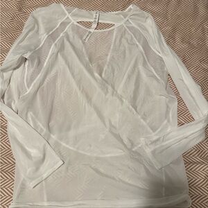 lululemon athletica Sheer White Long Sleeve Top